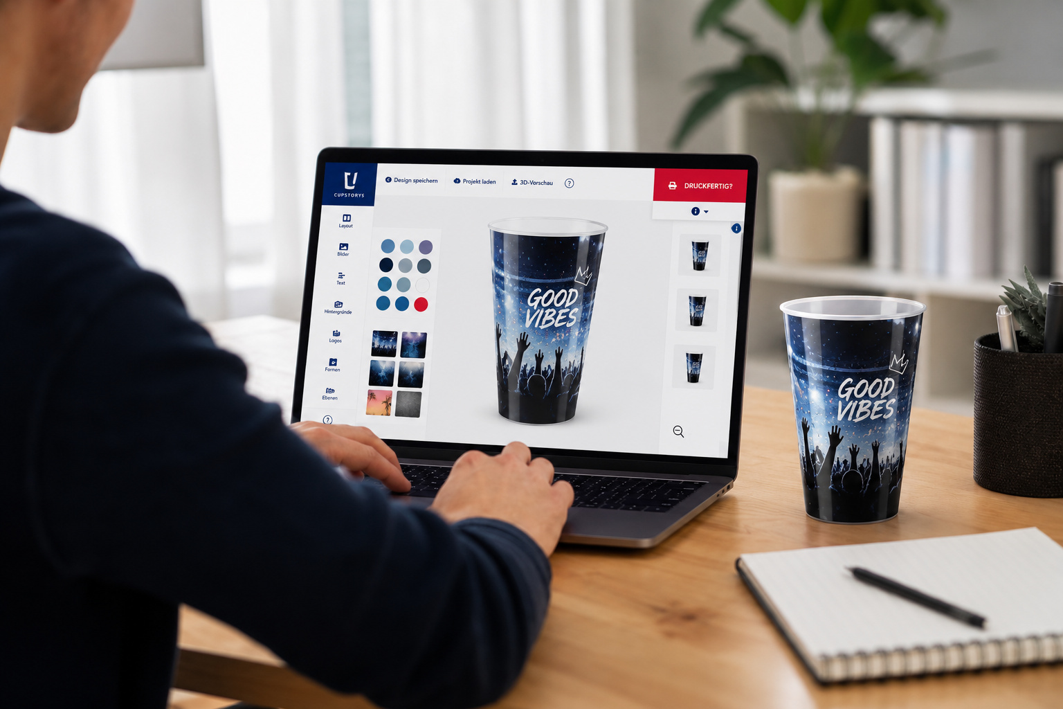 Mehrwegbecher im 3D-Online-Designer gestalten