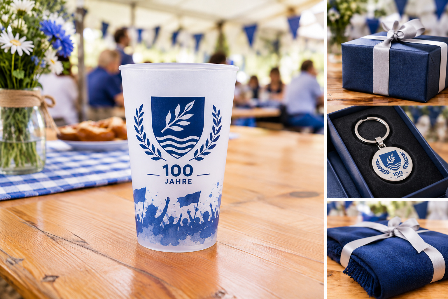 Jubiläumsbecher mit Vereinswappen