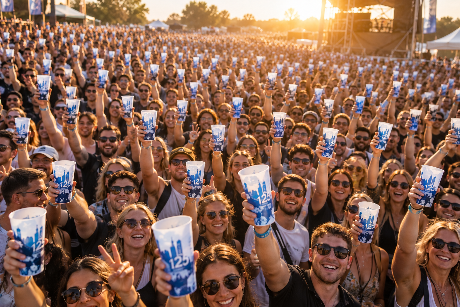 Werbebecher mit Logo in Stadien und auf Festivals